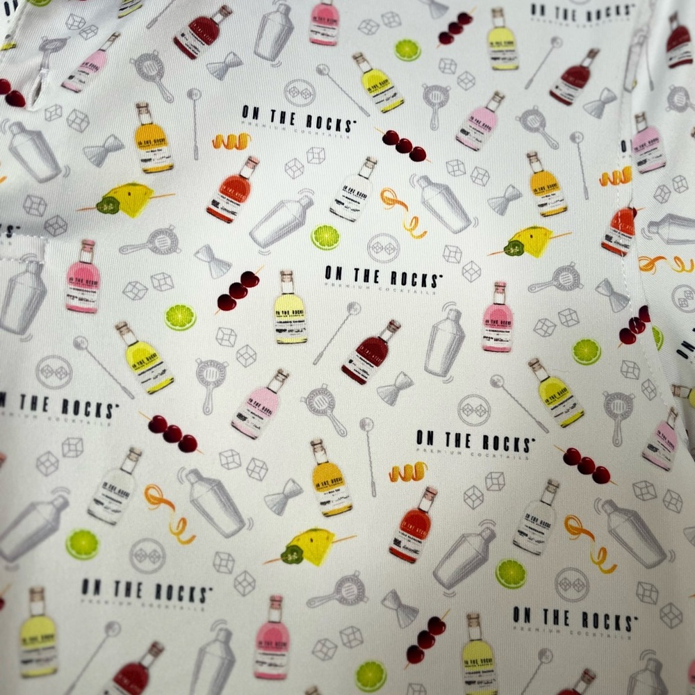 On The Rocks Cocktail Pattern Polo Shirt - Picture 5 of 5